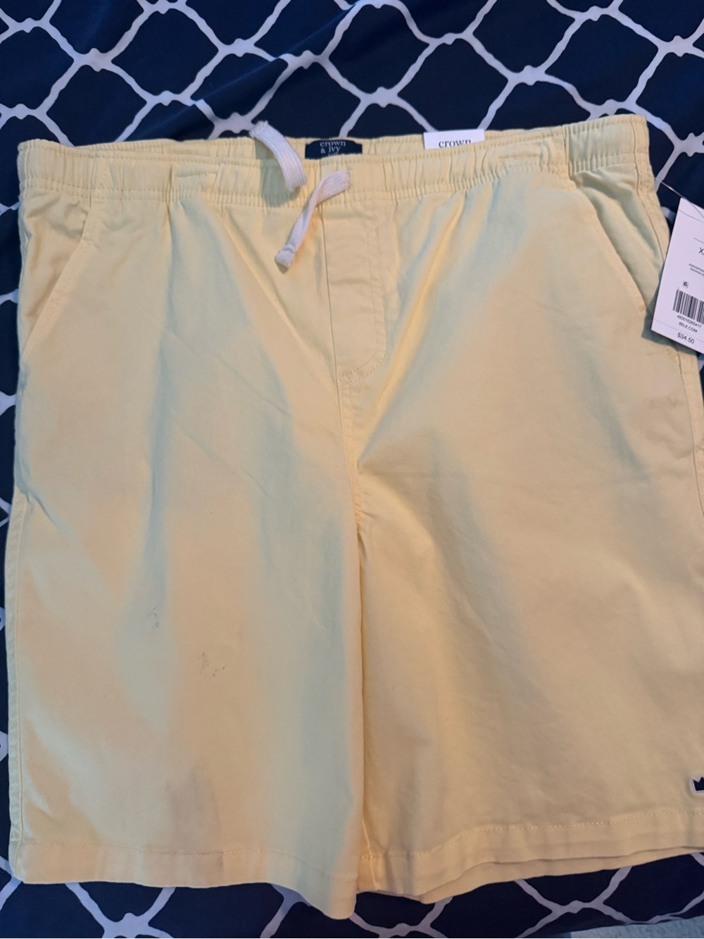 Crown & Ivy boys Yellow Drawstring Casual Shorts